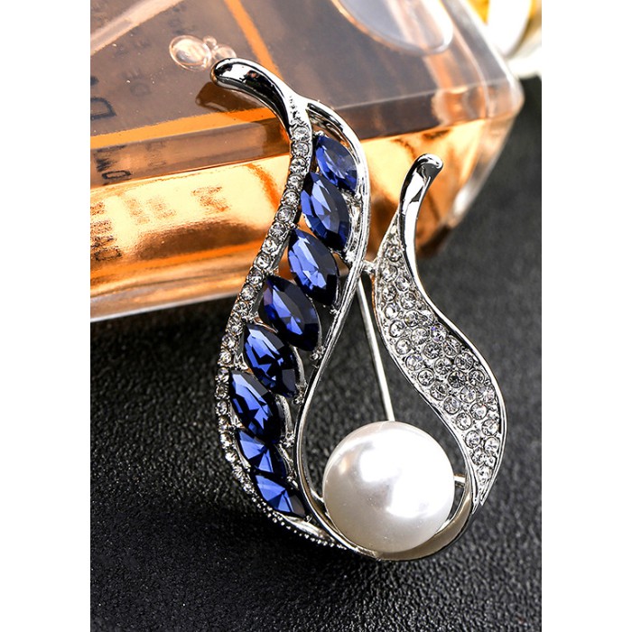 Cài áo thời trang đính đá xanh sang trọng GC59