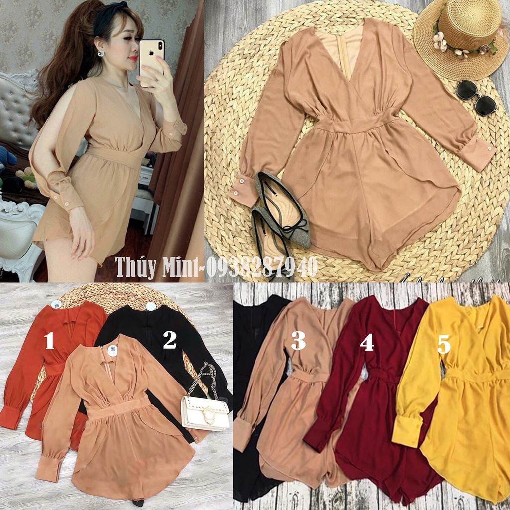 JUMPSUILT NGẮN, TAY HỞ KIỂU, CHIẾT EO - 100% MẪU NHƯ HÌNH