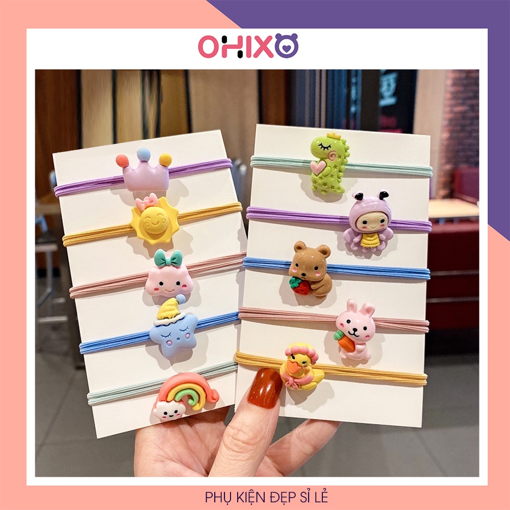 Dây buộc tóc cột tóc hình thú khủng long gấu dâu tây khủng long đám mây đáng yêu cho nữ OHIXO PK13