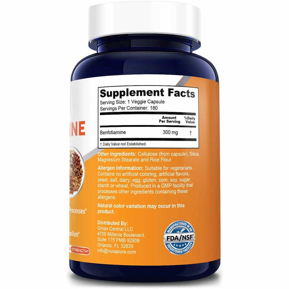 Viên uống cân bằng đường huyết NusaPure Benfotiamine 300mg 180 viên