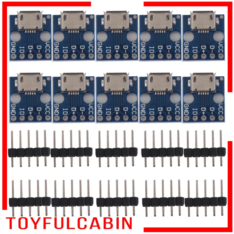 10pcs Female Micro USB Type B to DIP 5 Pin Adapter Pinboard 2.54 mm Board