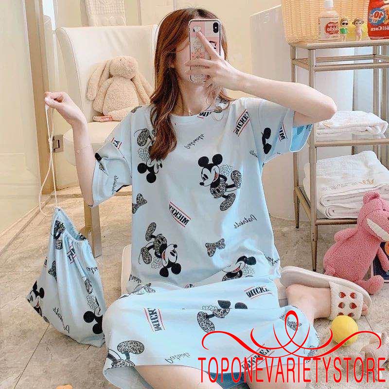 Đầm Ngủ Ngắn Tay In Họa Tiết Dễ Thương Cho Nữ | BigBuy360 - bigbuy360.vn