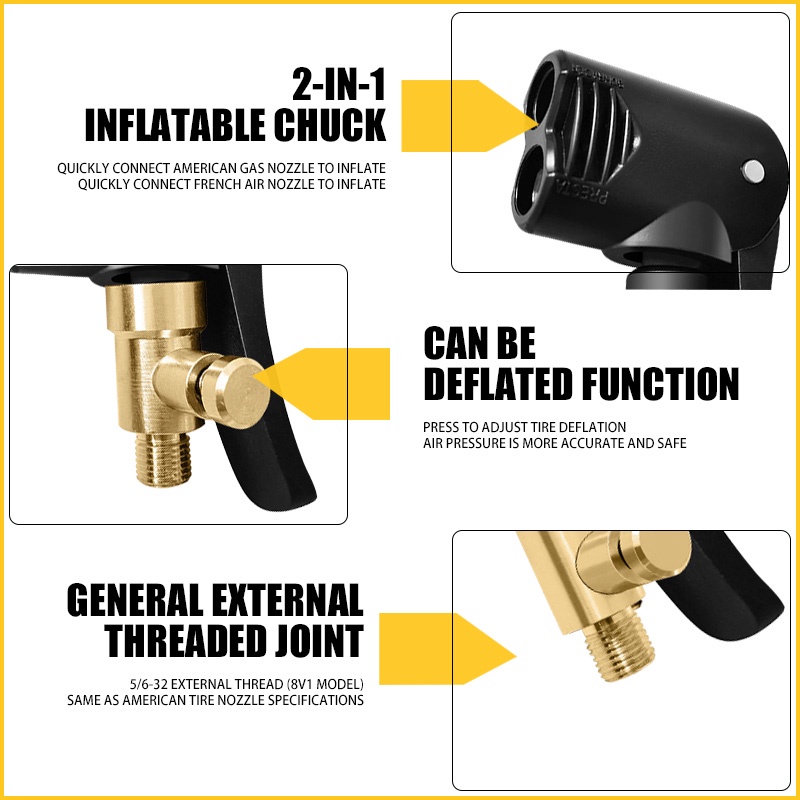 Đầu Nối Van Bơm Hơi Lốp Xe Máy/Xe Hơi Chuyên Dụng