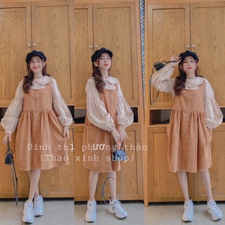 Set Áo Sơ mi mĩ yếm nhung