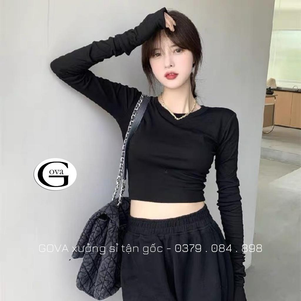 Áo Croptop CỔ TRÒN Hot Trend, Áo kiểu nữ ôm chất thun Cao Cấp gân mềm mát