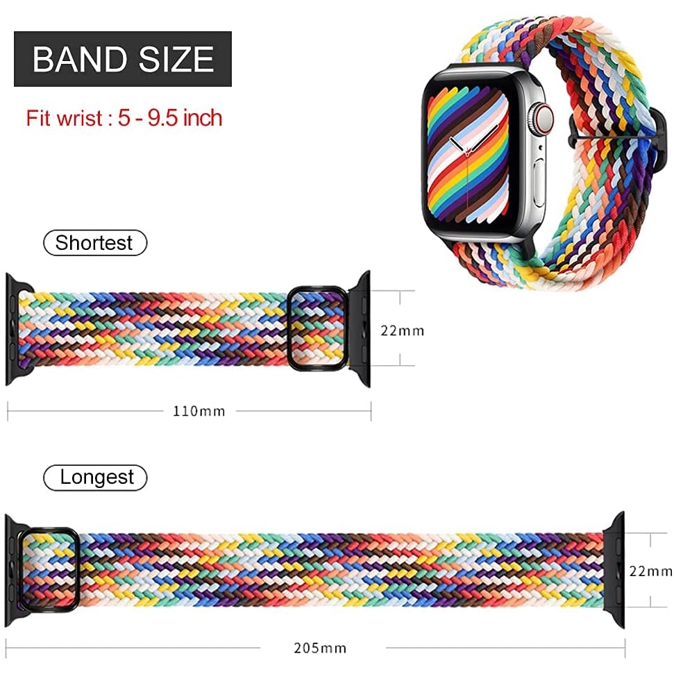 Dây Đeo Đồng Hồ Thông Minh Bằng Nylon Co Giãn 7 45mm 41mm Cho iWatch Series 8 7 6 5 4 SE