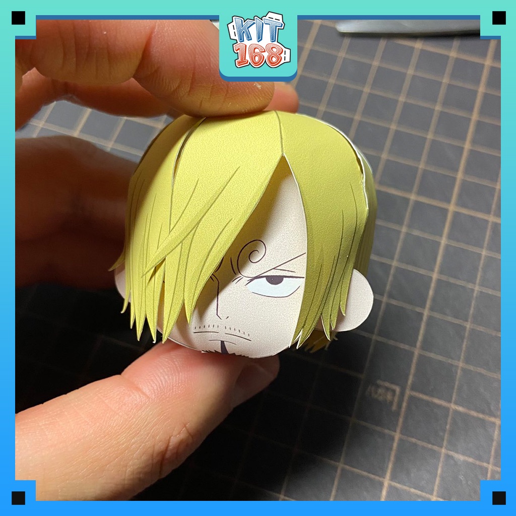 Mô hình giấy Anime Chibi Sanji ver 2 - One Piece + kit hộp trang trí