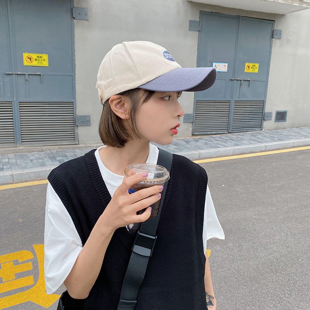 Mũ Lưỡi Trai Thêu Chữ Phối Màu Cá Tính Thời Trang Phong Cách Hàn Quốc Cho Nữ