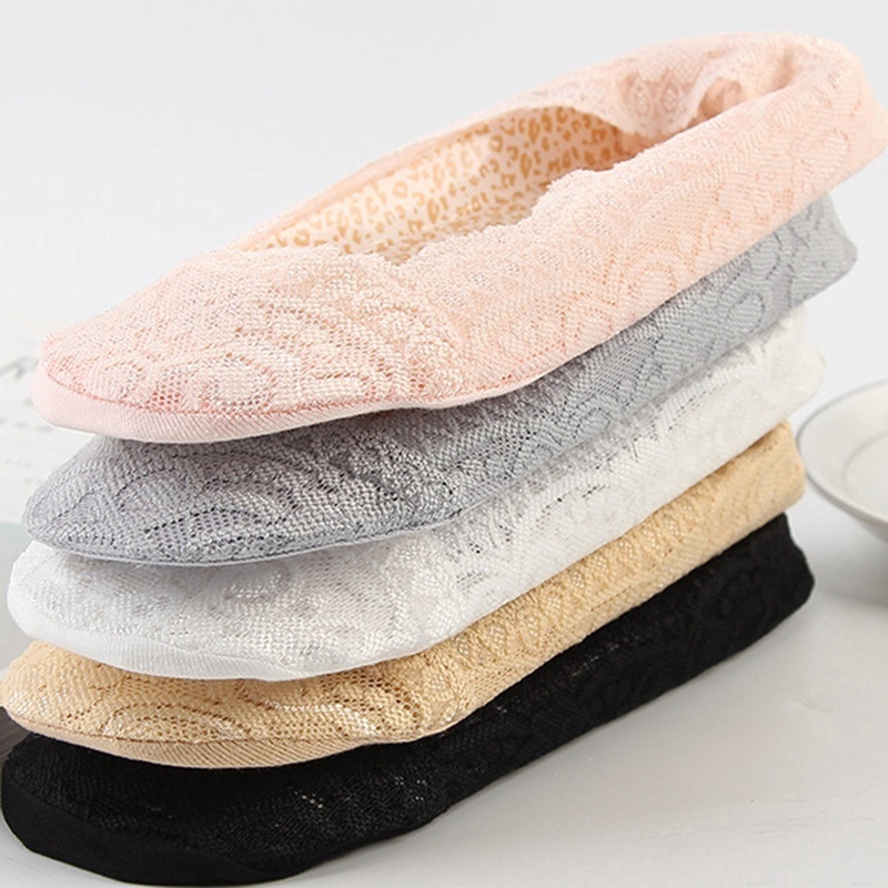 Vớ ren chống trượt tiện dụng có hai màu kem và be