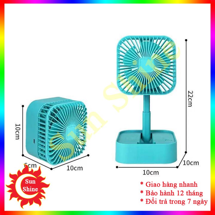 Quạt Mini Cầm Tay ⚡️Bảo Hành 12 Tháng⚡️ Quạt Tích Điện Gấp Gọn đa năng tiện lợi cho học sinh, nhân viên văn phòng