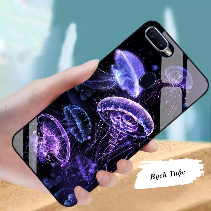 Ốp OPPO F9, A7, A5S, A12 Lưng Kính Cường Lực Cao Cấp Mới Nhất