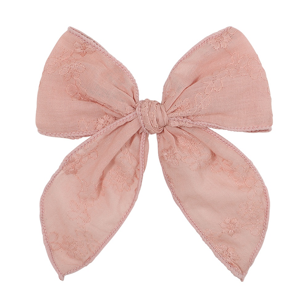Kẹp tóc nơ lớn RAINBOW BOWS thêu họa tiết thủ công cho bé gái