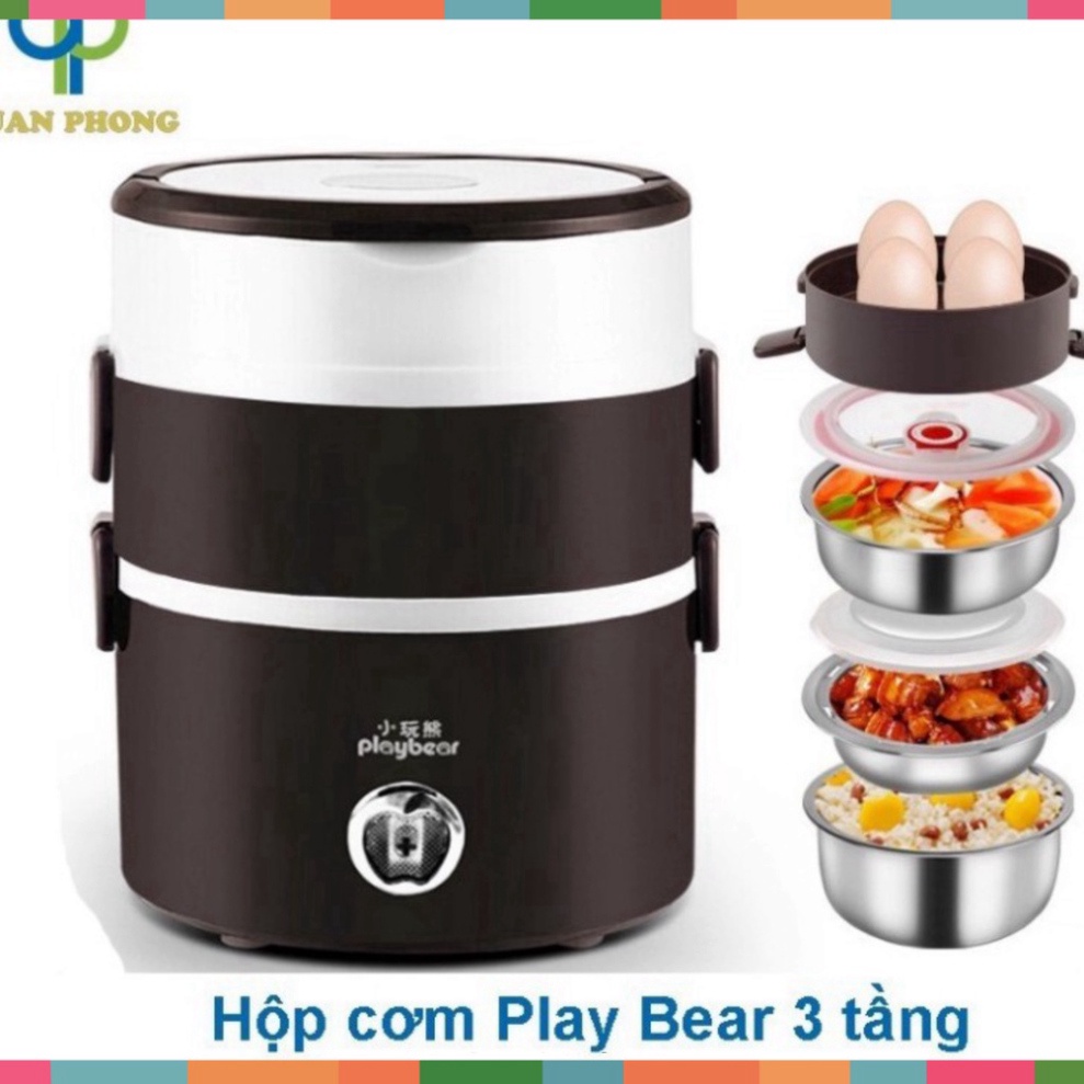 Hộp Cơm Cắm Điện Hâm Nóng Inox Cao Cấp 3 Tầng Đa Năng Làm Nóng Nhanh An Toàn Chính Hãng - | Chính Hãng freeship