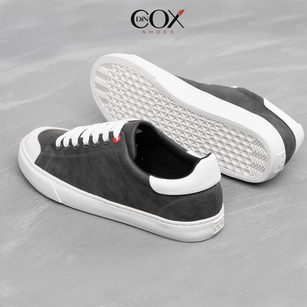 Giày Sneaker Da Nam DINCOX C13 Cách Điệu Sáng Tạo Charcoal