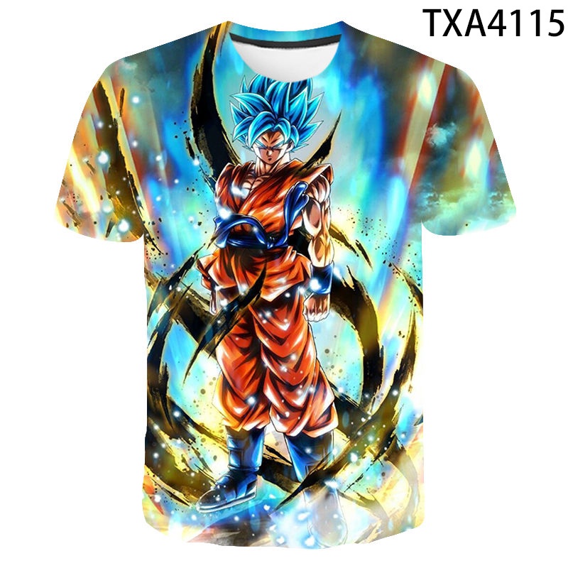 Áo Thun Tay Ngắn In Họa Tiết Hoạt Hình Dragon Ball 3D Thời Trang Cho Bé Trai Và Gái