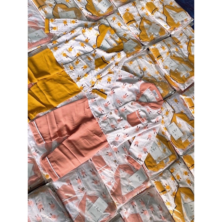 BỘ PYJAMA DÀI TAY HÌNH THỎ CHO BÉ TRAI - BÉ GÁI