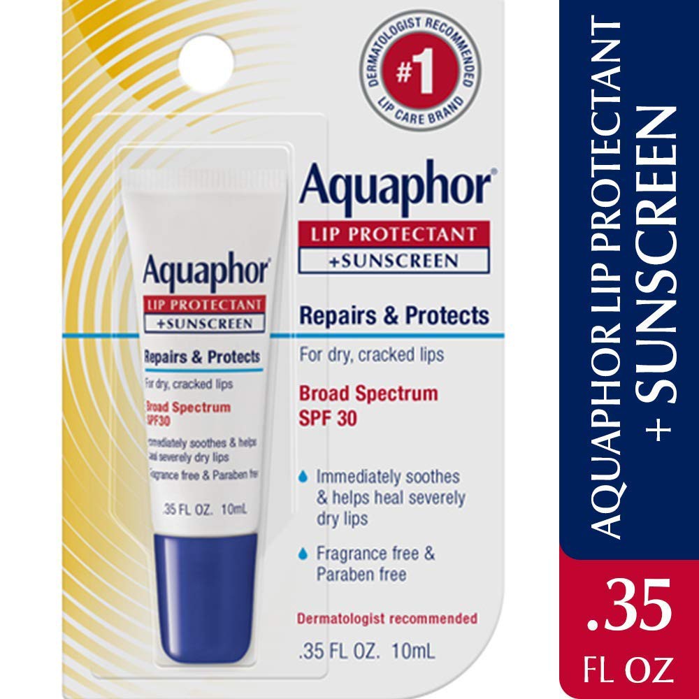 Hàng US - Son dưỡng có SPF30 Aquaphor Lip Protectant + Sunscreen 10ml