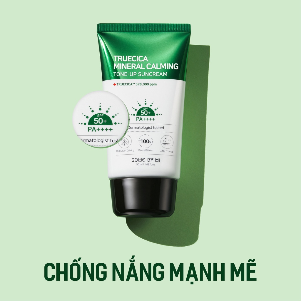 [Mã FMCGMALL -8% đơn 250k] Kem chống nắng Some By Mi Truecica Mineral Calming Toneup Suncream 50ml