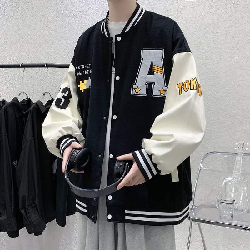 👉 Áo Khoác Varsity Local Brand Bomber Chữ A thêu cả Áo phù hợp cho cả Nam và Nữ