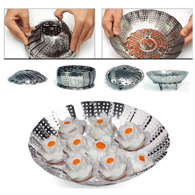VỈ HẤP,ĐỒ XÔI INOX SIZE 23CM , 3 CHÂN LOẠI DÀY (có hộp)