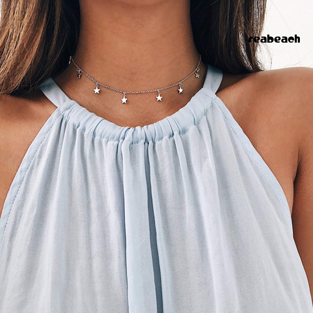 Vòng Cổ Choker Hình Ngôi Sao Năm Cánh Cho Nữ