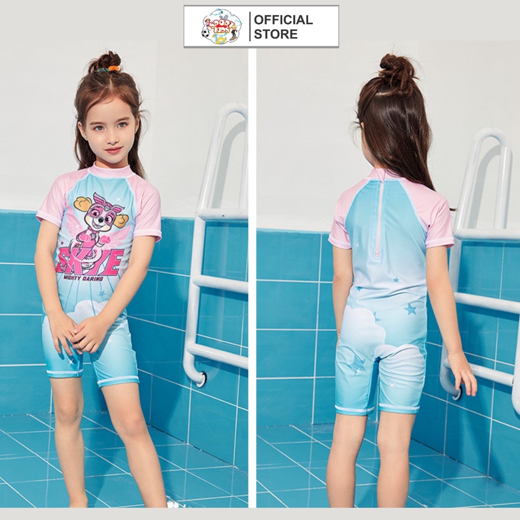 Đồ Bơi Liền Thân Sportkids Cho Bé Gái Size Đại Từ 3 Tuổi Đến 12 Tuổi In Hình Chó Cứu Hộ