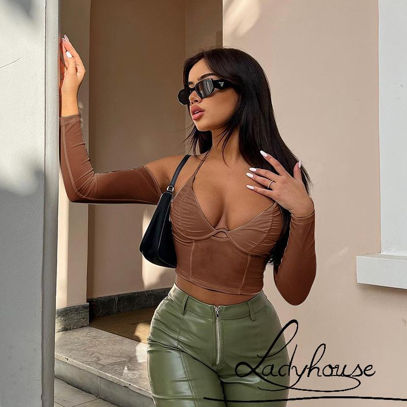 Áo Lưới Tay Loe Hở Lưng Gợi Cảm Dành Cho Nữ