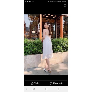 Đầm yếm cột nơ sau lưng màu cam đất mới 99% - thanh lý pass đầm 2hand giá rẻ