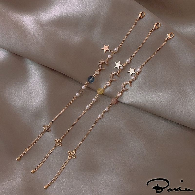 Vòng Tay Mặt Trăng Và Ngôi Sao Phong Cách Hàn Quốc Cho Nữ