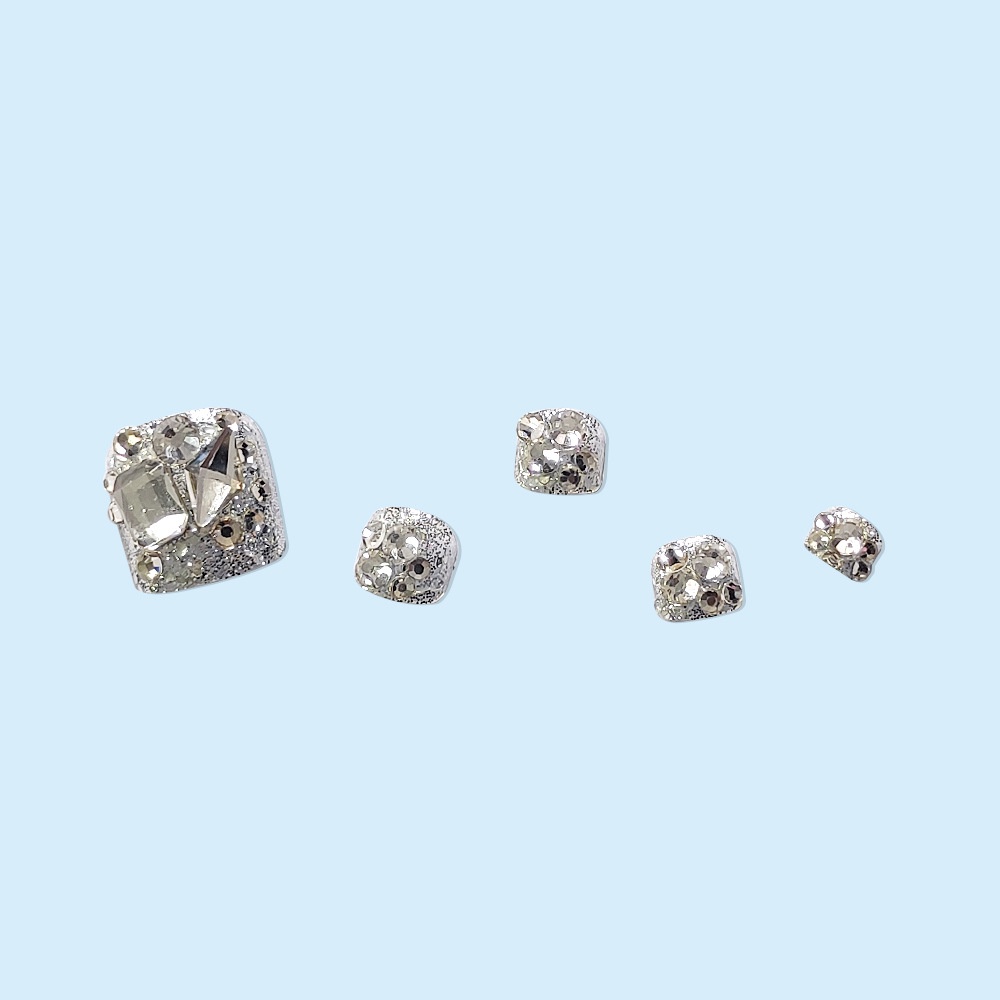 Móng Chân Đính Đá Kim Cương Sáng Lấp Lánh Phong Cách Ngắn Thời Trang Có Thể Đeo Ngón Chân Hàng Mới ins Bán Chạy