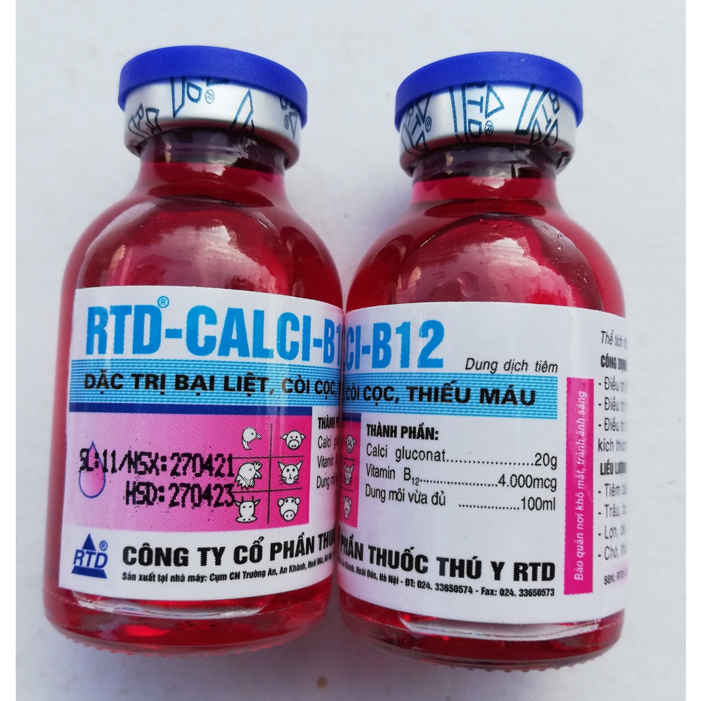 1 lọ RTD-CALCI-B12 20ml Dùng cho chó, mèo, gia súc, gia cầm
