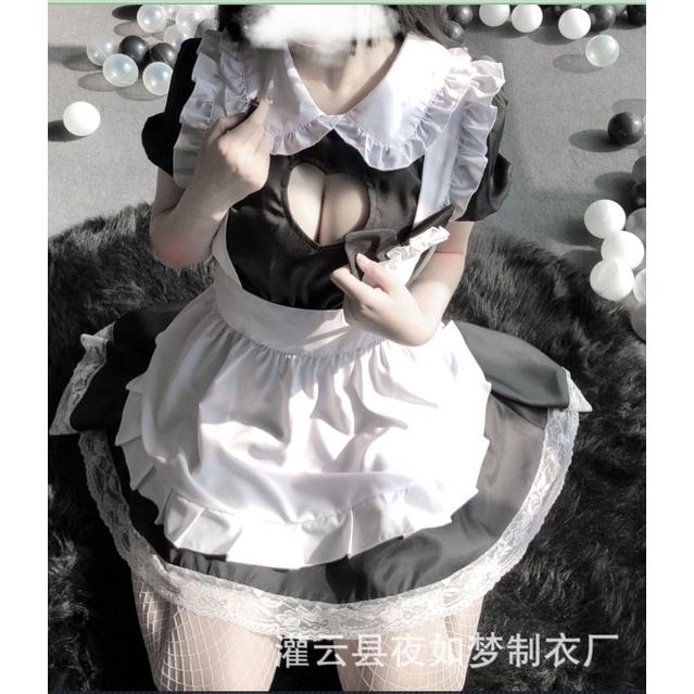 Maid đen ngắn cosplay hầu gái dễ thương kèm phụ kiện cho nữ Dinna 153