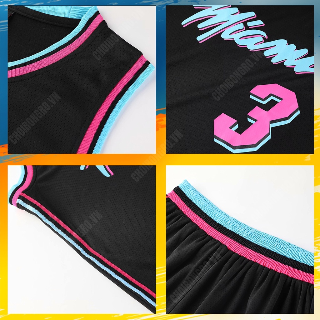 Bộ quần áo bóng rổ Dwayne Wade Miami Heats