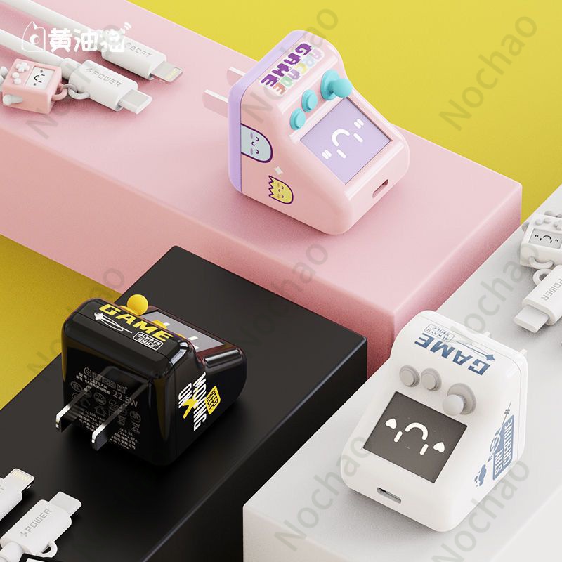 Dây Cáp Sạc Nhanh 22.5WPD Hình Mèo Bơ Dễ Thương