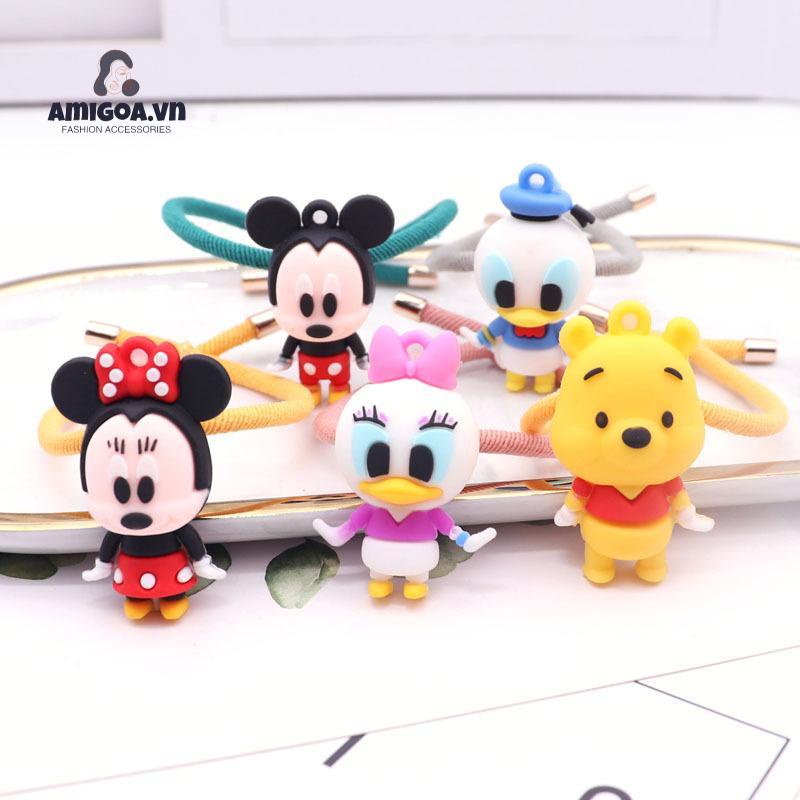 Dây Cột Tóc Co Giãn Hình Chuột Mickey Dễ Thương Cho Bé