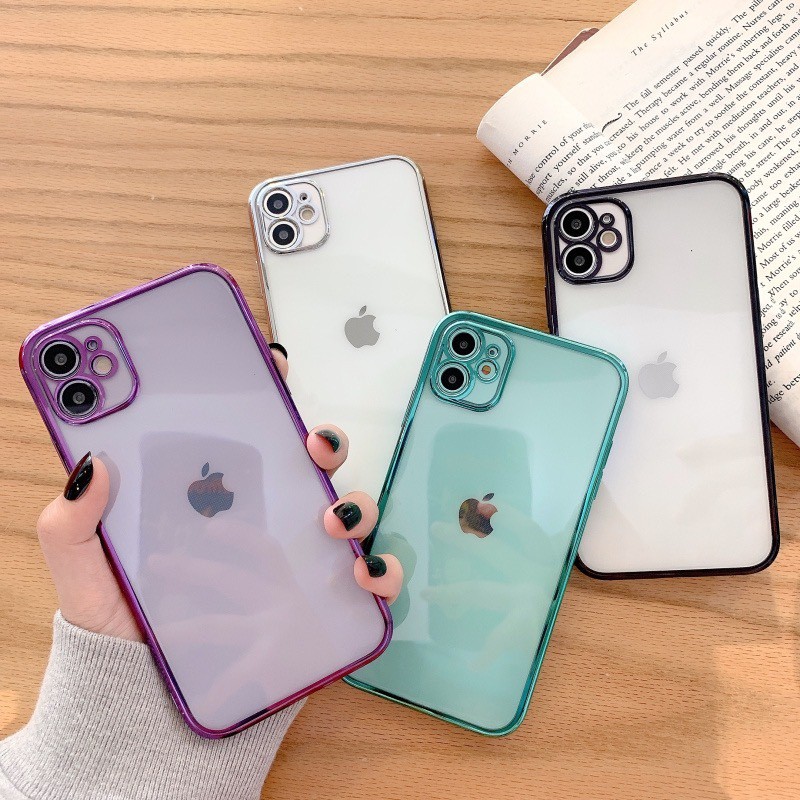 Mới về ốp lưng 2020 ốp lưng vuông góc cạnh màu sáng bóng đặt giống kiểu iphone12 iphone 6 6s iphone 7 8 se2020 iphone 6plus 6splus iphone 7plus 8plus iphone XR iphone X XS iphone XSMax iphone 11 iphone 11pro iphone 11proMax