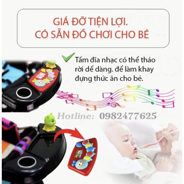 Xe Đẩy Cho Bé Có Nhạc Bàn Ăn, Xe Đẩy Em Bé 2 Chiều 3 Tư Thế