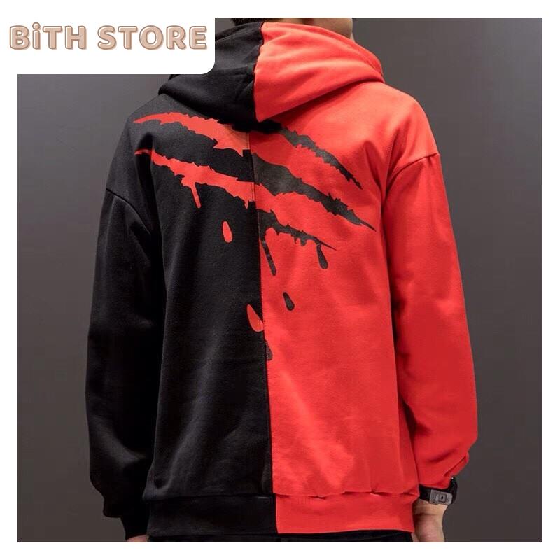 Áo khoác dù cá tính 2 màu đối lập, áo gió vảy sơn tia sét form rộng