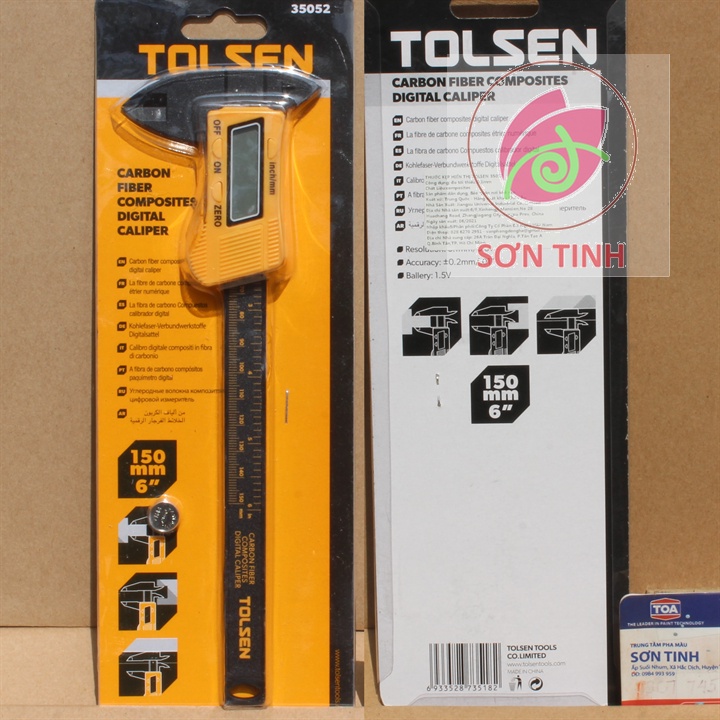 Thước kẹp điện tử MÀN HÌNH SỐ TOLSEN 35052 35053 chất liệu nhựa hoặc thép