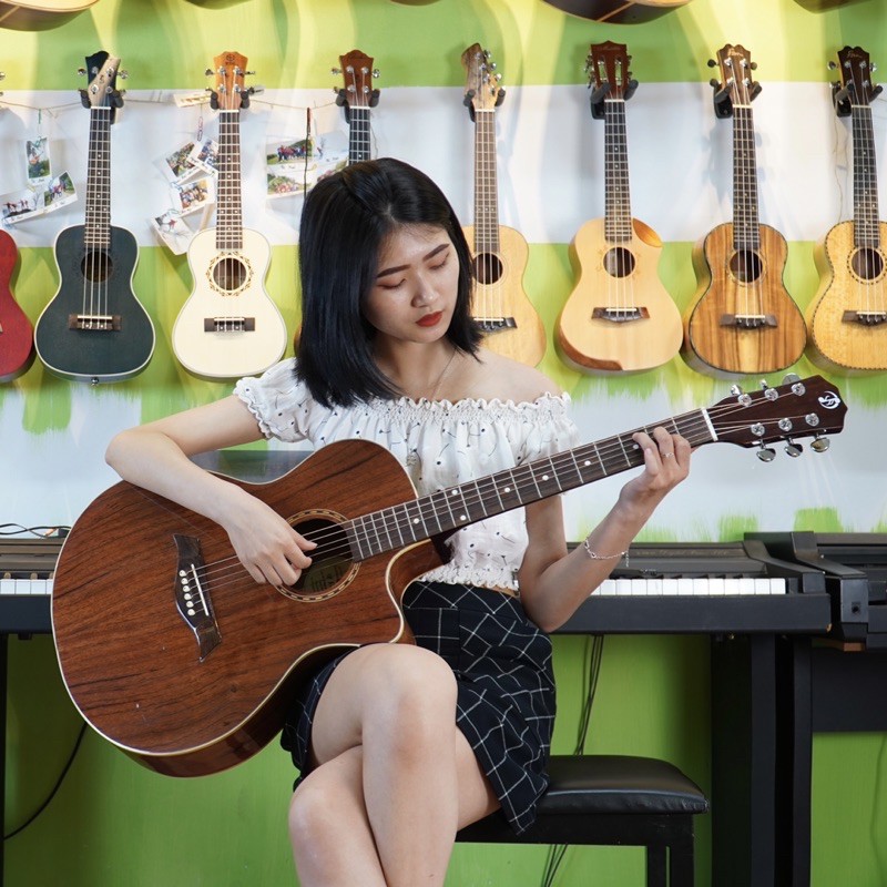 Đàn guitar acoustic VP A1L gỗ Hồng Đào 100% gỗ thịt chất lượng cao âm thanh tuyệt vời Đàn ghi ta giá rẻ chất lượng