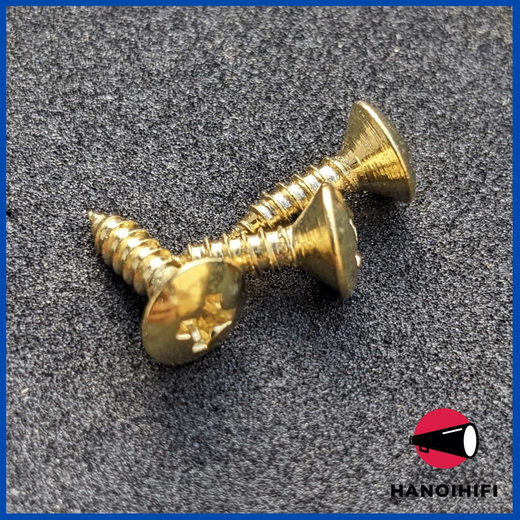 Gói 10 Ốc vít cho loa loại 3*12mm màu vàng kim loại thật đẹp cho đàn, loa,đồ gỗ