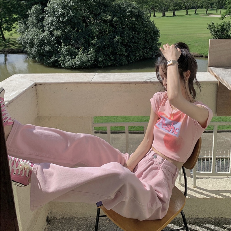 Quần jean IELGY ống rộng phong cách Hàn Quốc trẻ trung thời trang