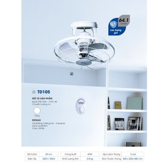 Quạt đảo trần Senko TD105