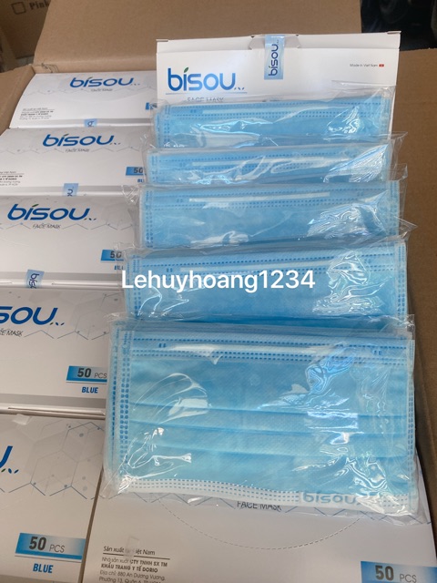 [Chính hãng] khẩu trang y tế bisou đủ màu 4 lớp - hộp 50c | BigBuy360 - bigbuy360.vn