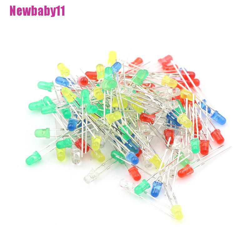 Set 100 Đi Ốt Đèn LED 3mm Nhiều Màu 20mA