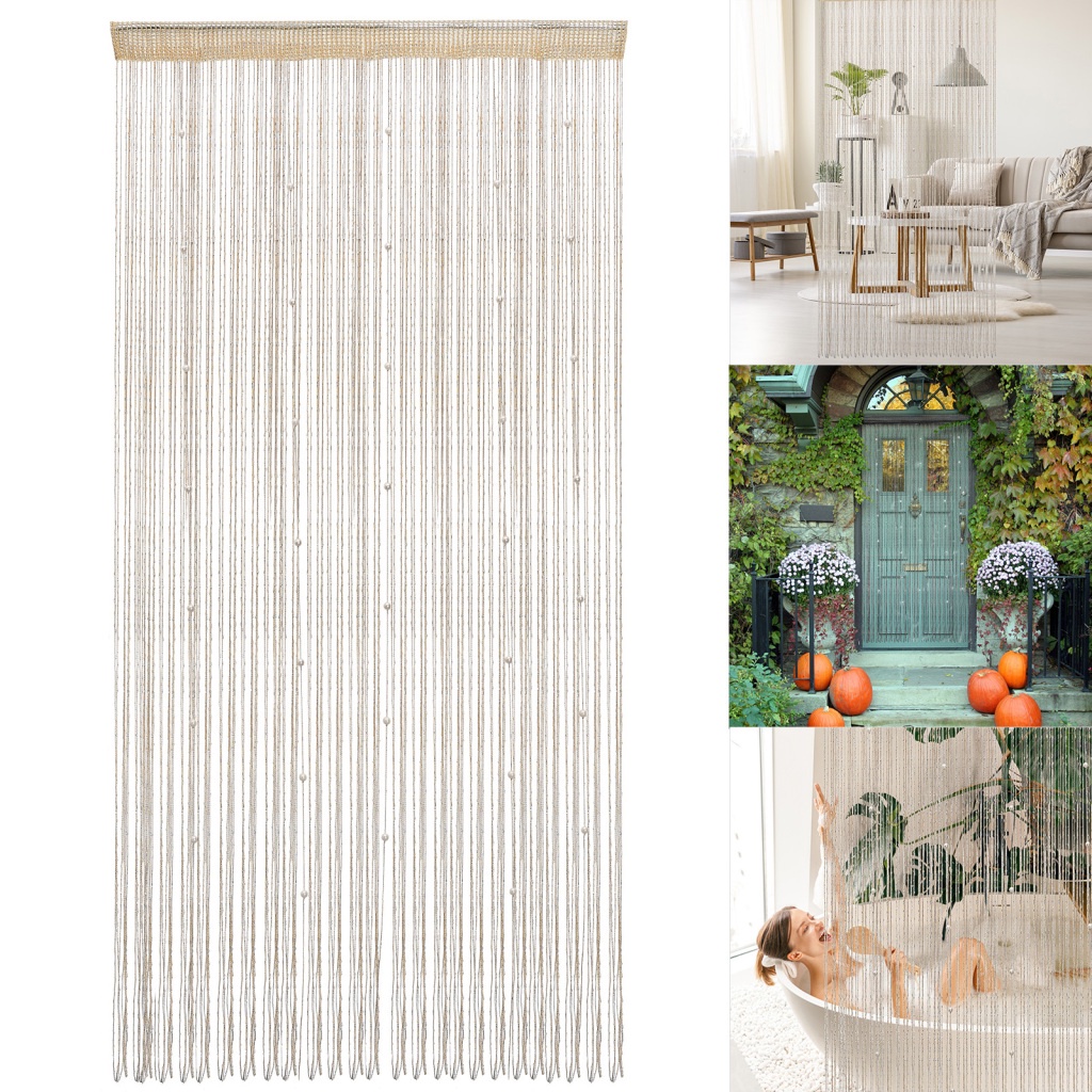 [Hàng Có Sẵn] Rèm cửa sổ Sợi Polyester Đính Hạt Lấp Lánh Kích Thước 39 X 79 Inch