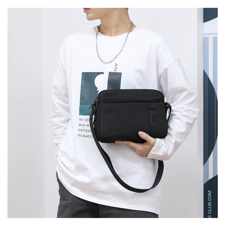 Túi Nam Đeo Chéo Mini LEO Vải Oxford Cao Cấp Chống Nước Thiết Kế Thời Trang Hiện Đại Đen/Xam T22