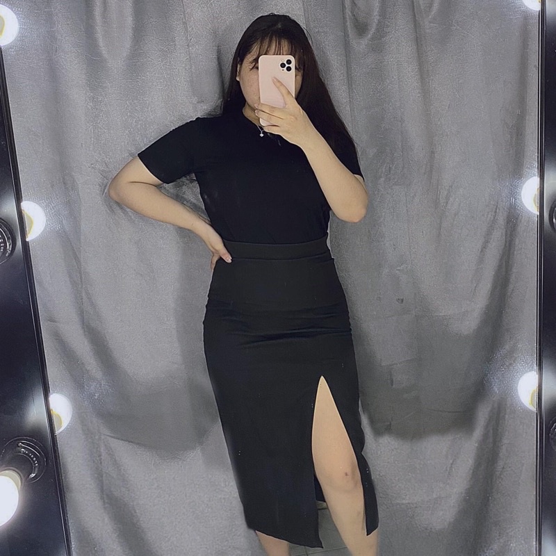 Chân Váy dài chữ A xẻ tà bigsize 60-90kg
