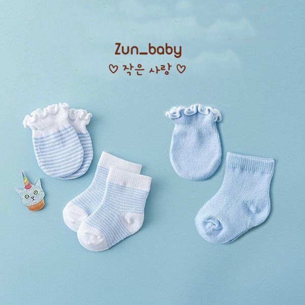 Set Bao Tay Bao Chân Cho Bé ( 0 - 2 tháng ) Chất Len Dày Dặn Siêu Mềm Không Gây Kích Ứng Da - Zunbaby - PK002