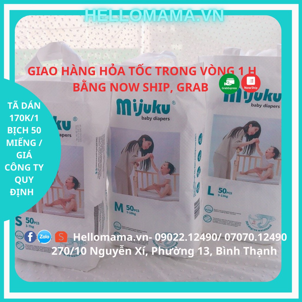 BỈM/TÃ QUẦN MIJUKU M,L,XL, 2XL_50 miếng _Hàng Chính Hãng của công ty Mijuku Việt Nam ( FREESHIP khi mua 2 bịch trở lên)